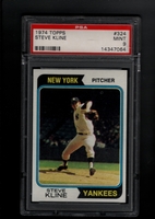 1974 Topps #324 Steve Kline  PSA 9 MINT NEW YORK YANKEES